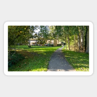 Path leading to beautiful house and greenery around Sticker